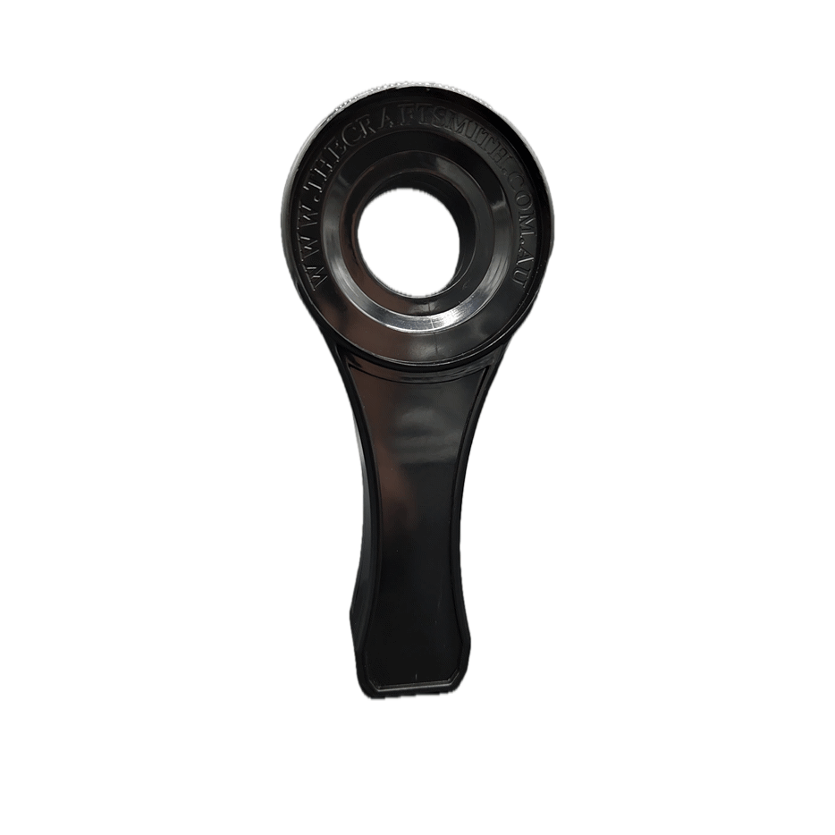 Animated rotating view of The Craft Smith plain black kegerator handle on a white background.